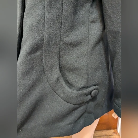 Chico's Black Button Dress Coat Size 2 - Picture 8 of 12